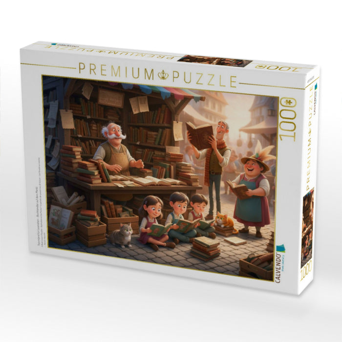 Traumland für Leseratten - Buchhändler auf dem Markt - CALVENDO Foto-Puzzle'