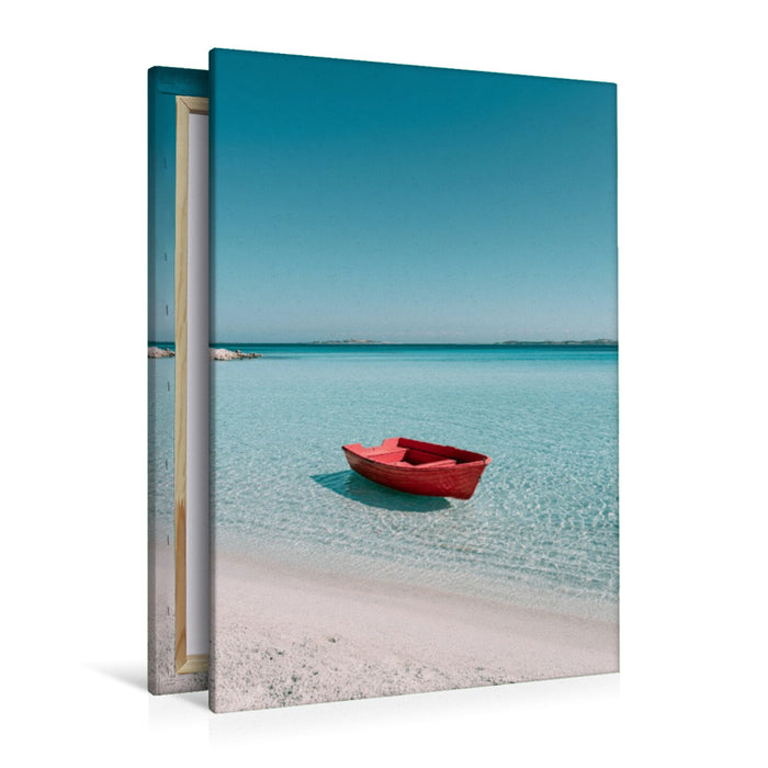 Premium Textil-Leinwand Sardinische Küste – Mediterraner Sommer in seiner reinsten Form