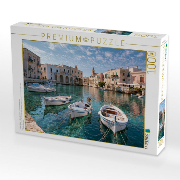 Sizilien, Italien – Kleine Boote im ruhigen Hafenbecken - CALVENDO Foto-Puzzle'