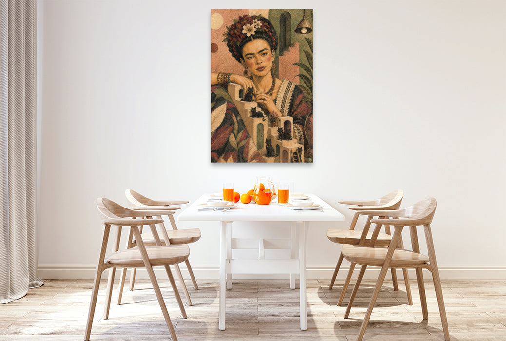 Premium Textil-Leinwand Between Cats and Thoughts
