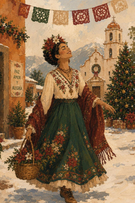 Premium Textil-Leinwand Where Christmas Smells Like Flowers