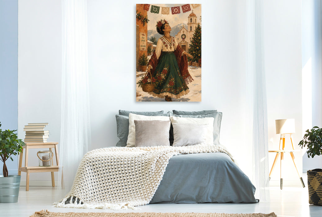 Premium Textil-Leinwand Where Christmas Smells Like Flowers