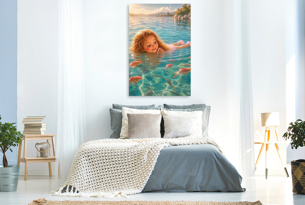 Premium Textil-Leinwand Zauber des Sees