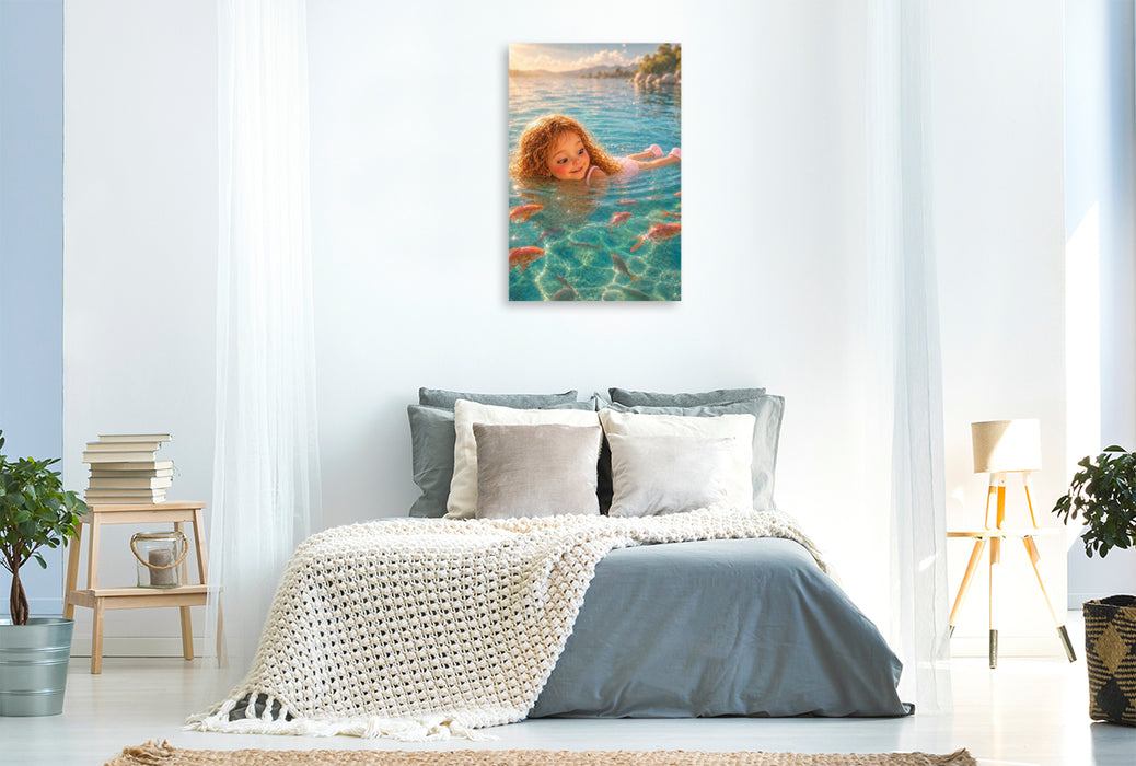 Premium Textil-Leinwand Zauber des Sees