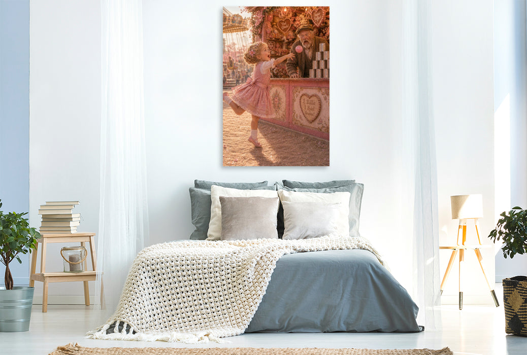 Premium Textil-Leinwand Drei Bälle zum Glück