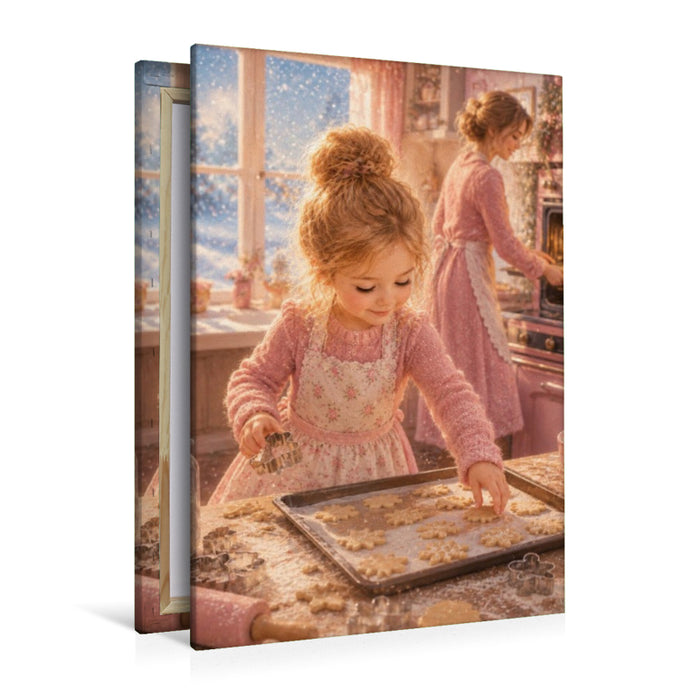Premium Textil-Leinwand Weihnachtliche Backstube