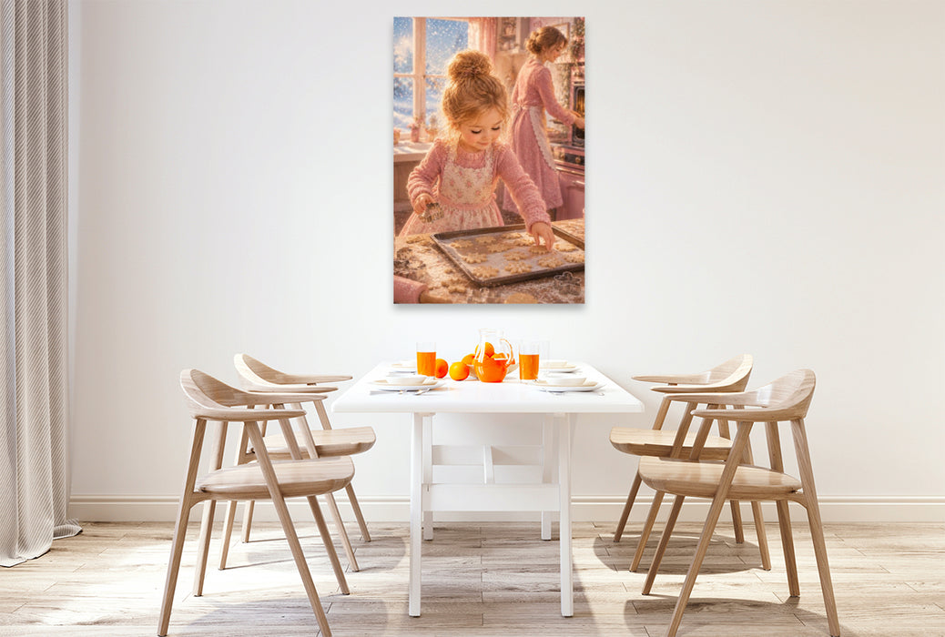 Premium Textil-Leinwand Weihnachtliche Backstube