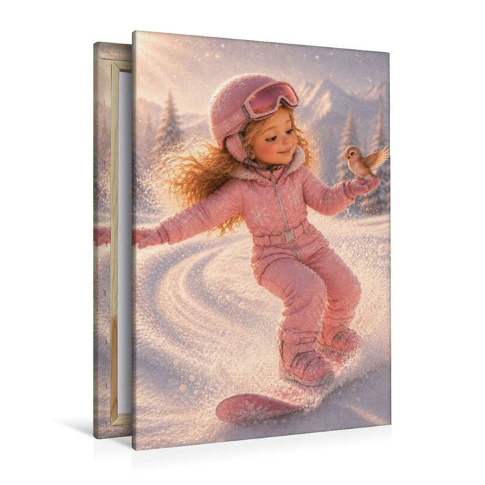 Premium Textil-Leinwand Snowboard Prinzessin