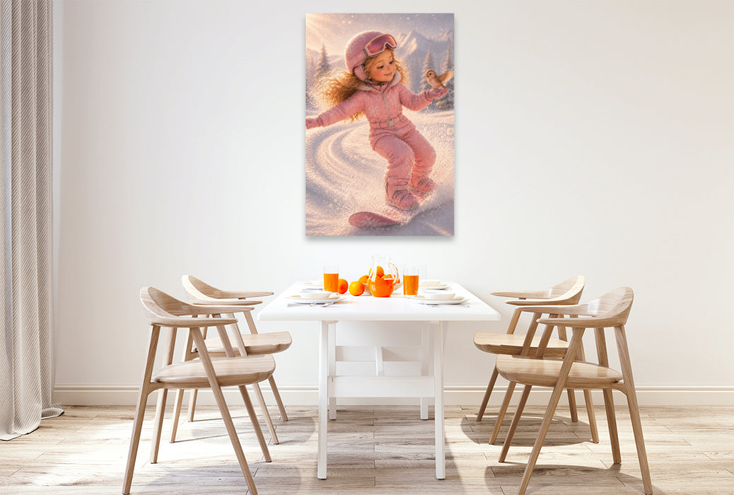 Premium Textil-Leinwand Snowboard Prinzessin
