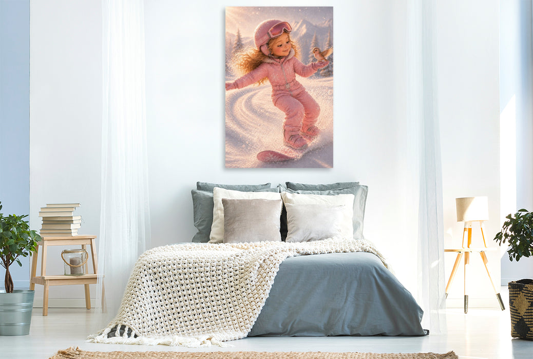 Premium Textil-Leinwand Snowboard Prinzessin