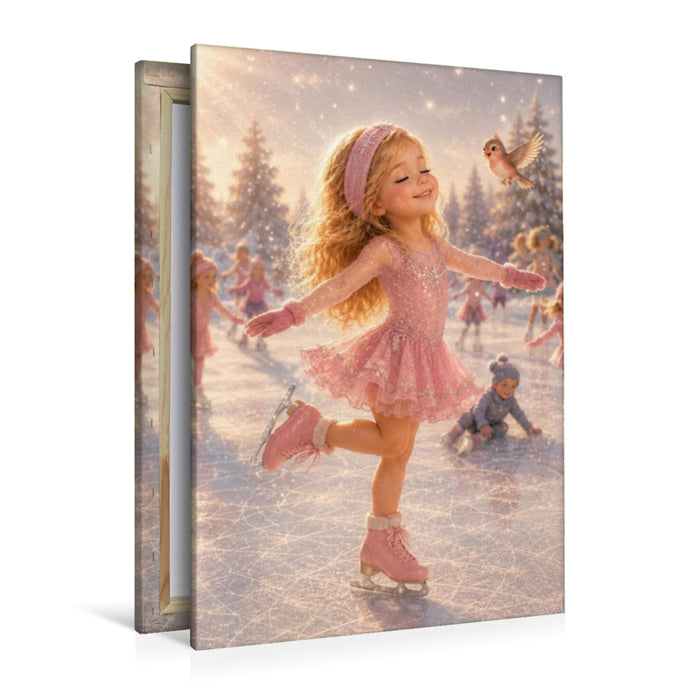 Premium Textil-Leinwand Winterzauber auf Kufen