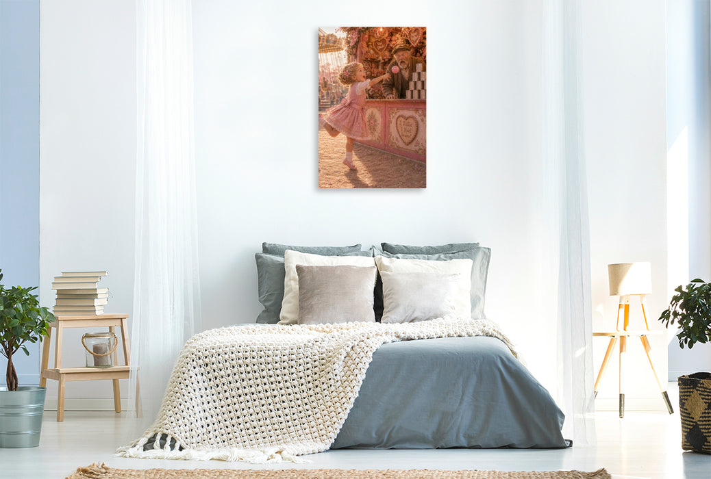 Premium Textil-Leinwand Drei Bälle zum Glück