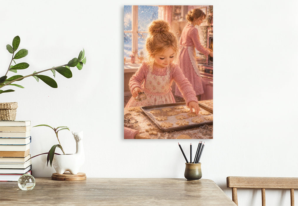 Premium Textil-Leinwand Weihnachtliche Backstube