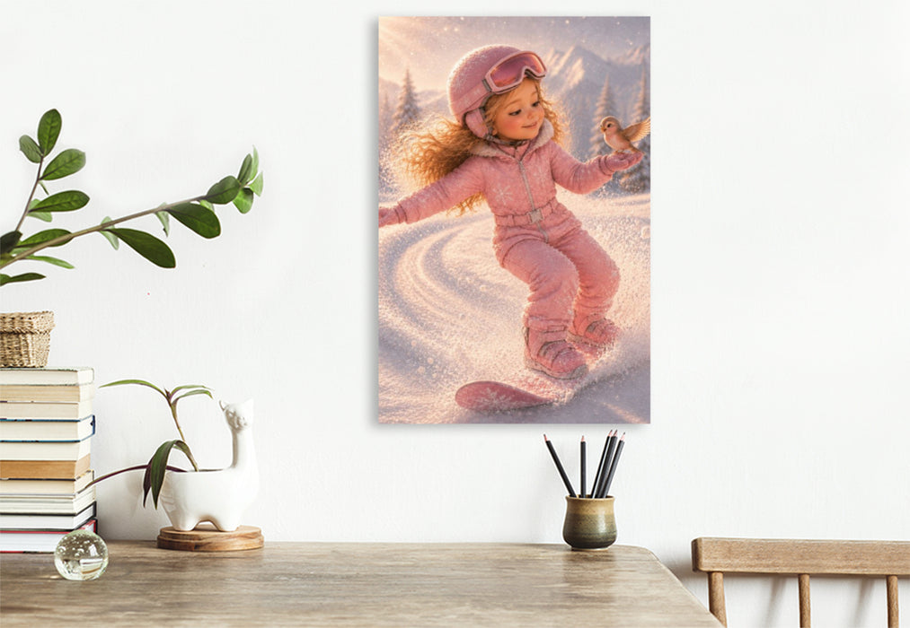 Premium Textil-Leinwand Snowboard Prinzessin