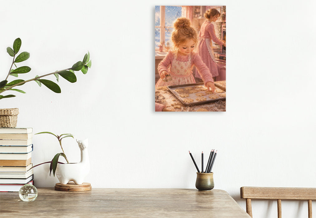 Premium Textil-Leinwand Weihnachtliche Backstube