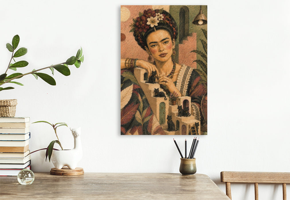 Premium Textil-Leinwand Between Cats and Thoughts