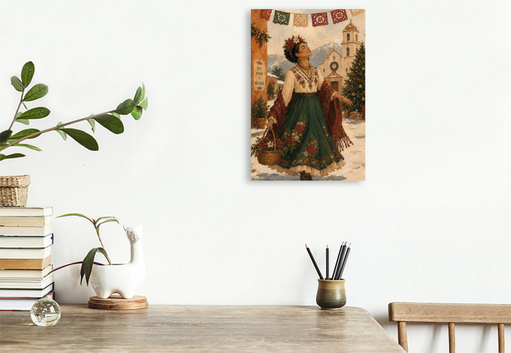 Premium Textil-Leinwand Where Christmas Smells Like Flowers
