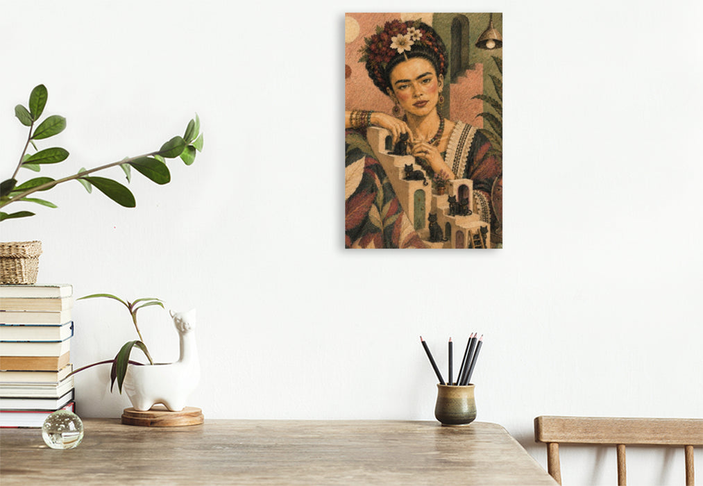 Premium Textil-Leinwand Between Cats and Thoughts