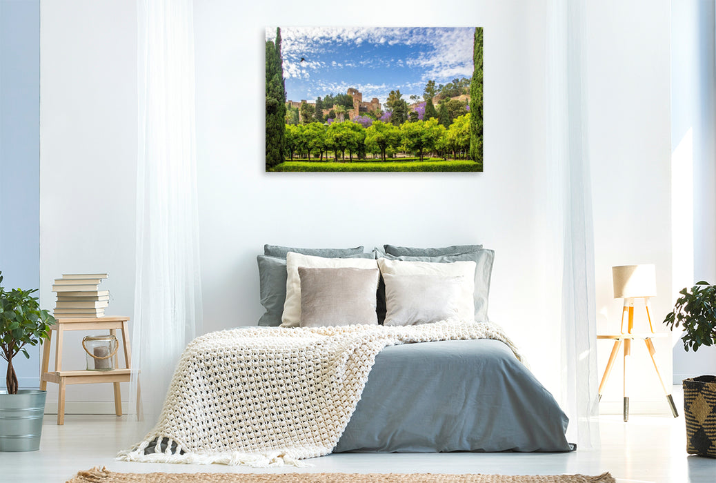 Premium Textil-Leinwand Die maurische Festungs- und Palastanlage Alcazaba