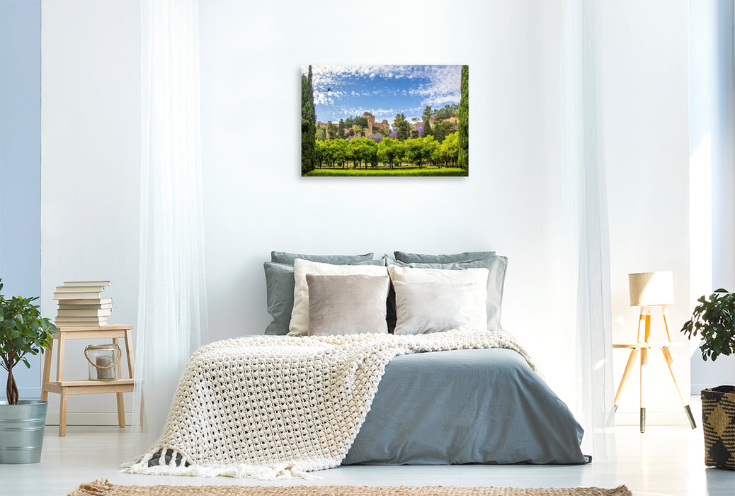 Premium Textil-Leinwand Die maurische Festungs- und Palastanlage Alcazaba