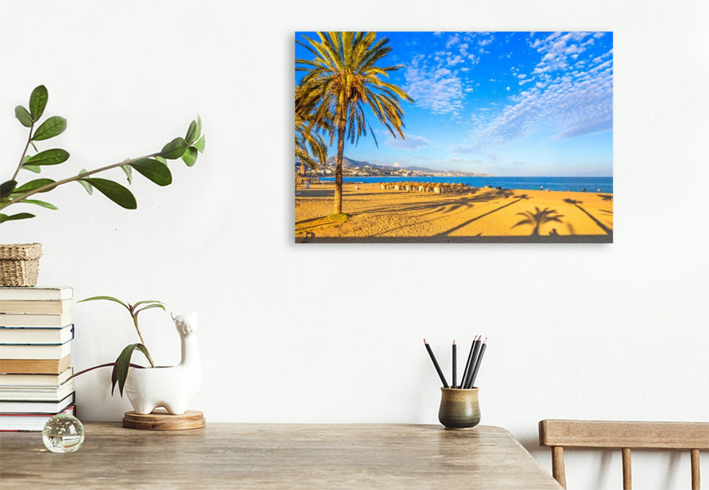 Premium Textil-Leinwand Traumhafter Strand Costa del Sol