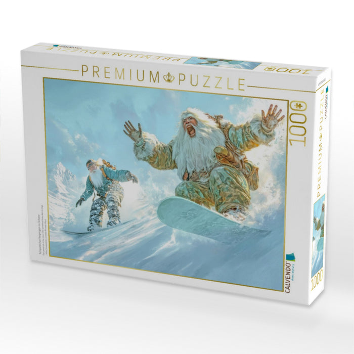 Temporeiches Vergnügen im Schnee - CALVENDO Foto-Puzzle'