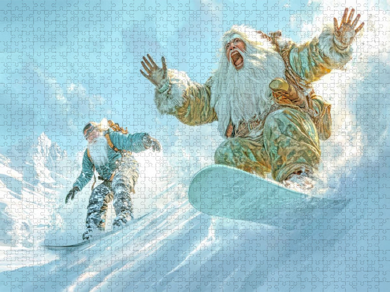 Temporeiches Vergnügen im Schnee - CALVENDO Foto-Puzzle'