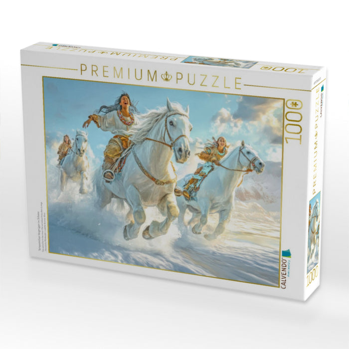 Temporeiches Vergnügen im Schnee - CALVENDO Foto-Puzzle'