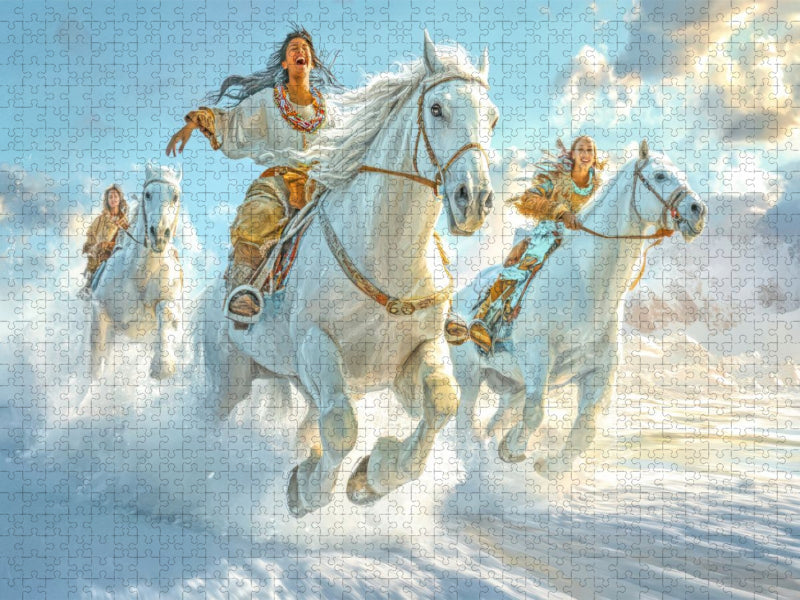 Temporeiches Vergnügen im Schnee - CALVENDO Foto-Puzzle'
