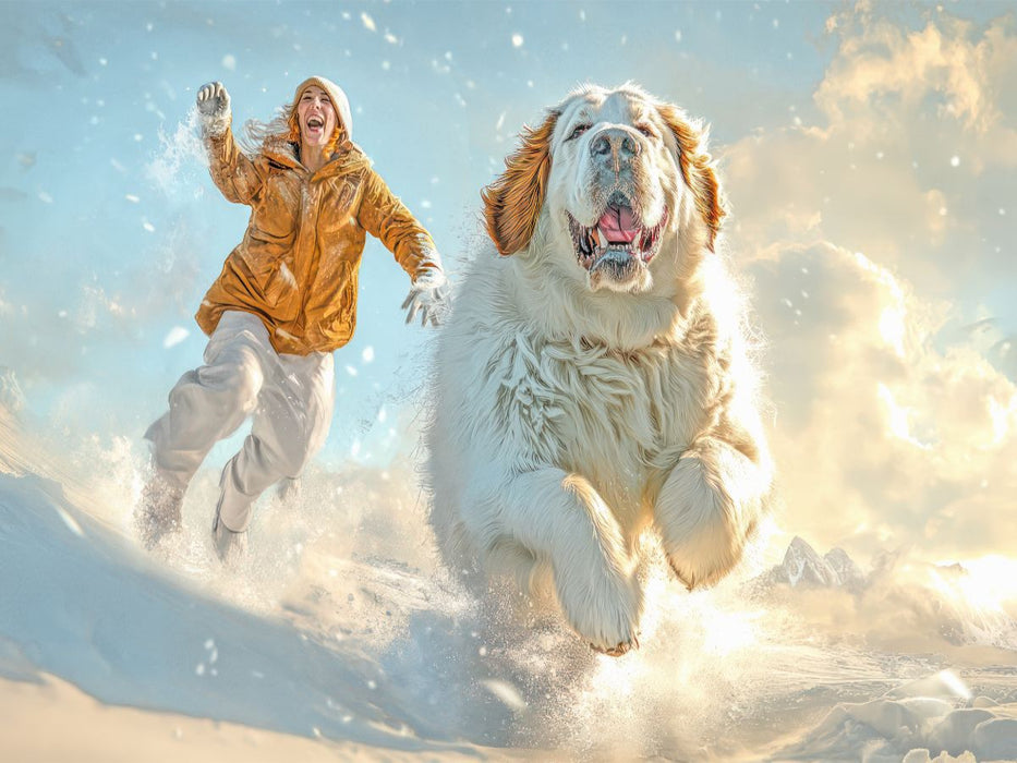 Temporeiches Vergnügen im Schnee - CALVENDO Foto-Puzzle'