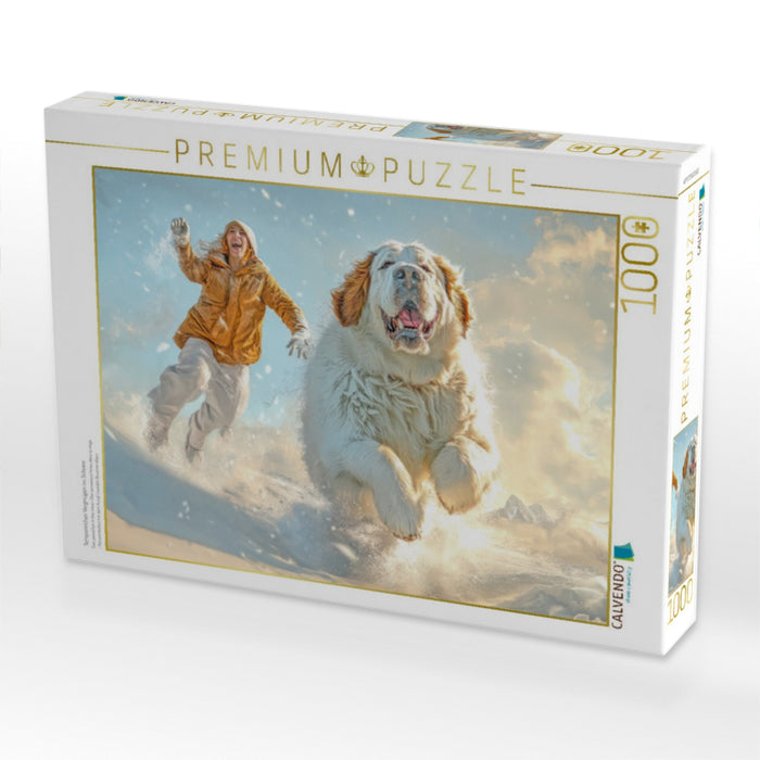 Temporeiches Vergnügen im Schnee - CALVENDO Foto-Puzzle'