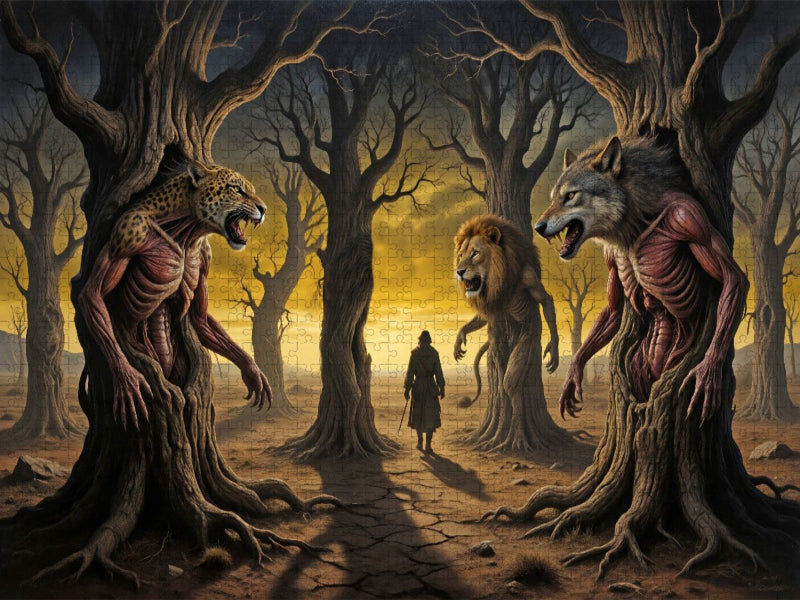 Die Göttliche Komödie - Inferno 1. Gesang: Der dunkle Wald - CALVENDO Foto-Puzzle'