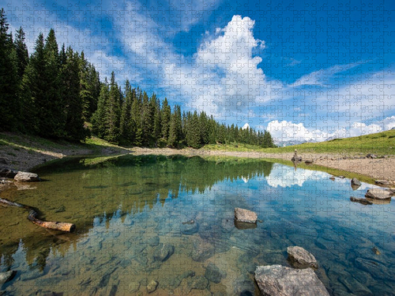 Oberer Prätschsee in Arosa in den Schweizer Alpen - CALVENDO Foto-Puzzle'