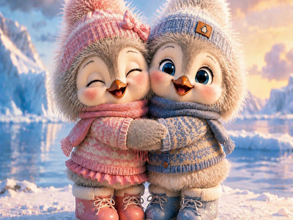 Winterfreunde für immer - CALVENDO Foto-Puzzle'