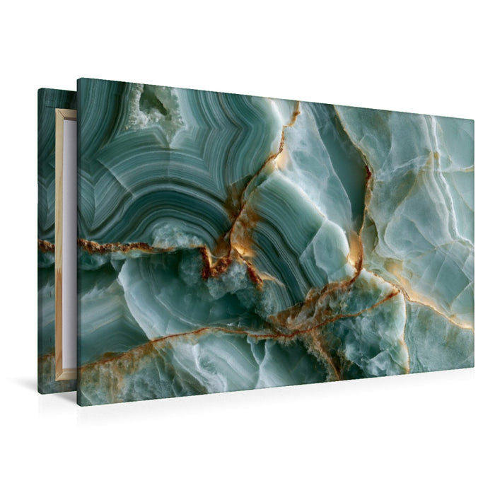 Premium Textil-Leinwand Fließende Naturkunst in sanften Herbstfarben