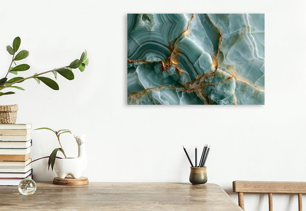 Premium Textil-Leinwand Fließende Naturkunst in sanften Herbstfarben