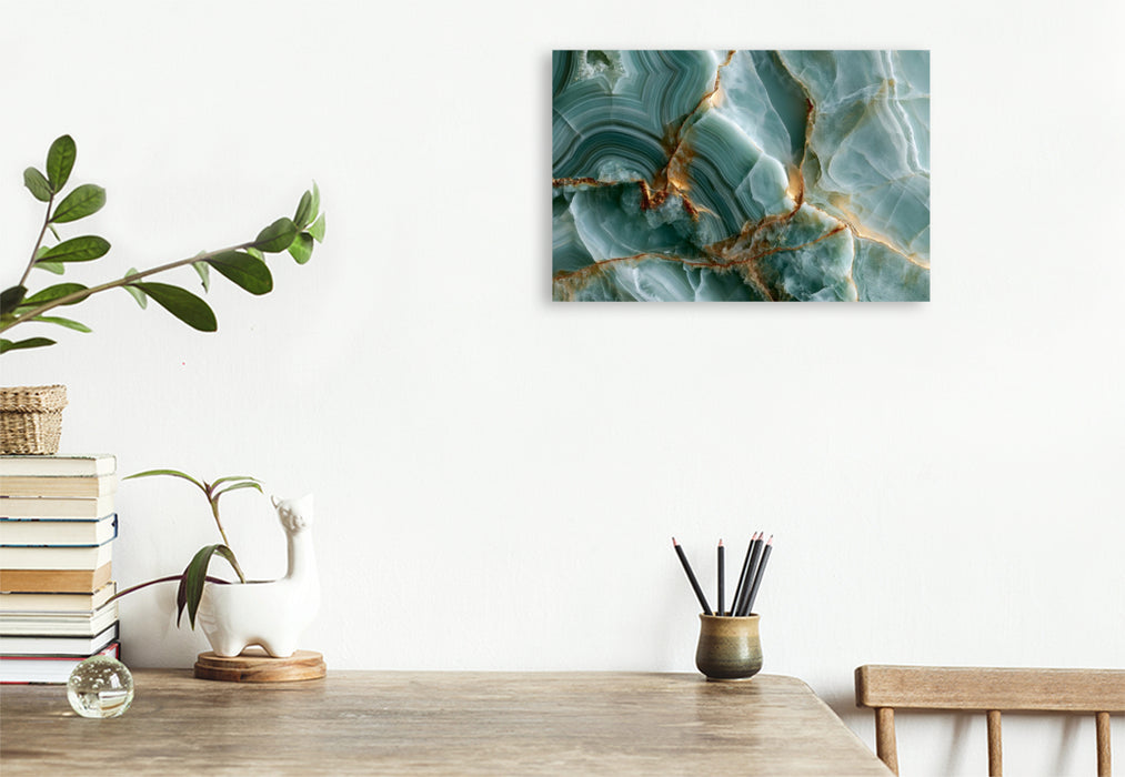 Premium Textil-Leinwand Fließende Naturkunst in sanften Herbstfarben