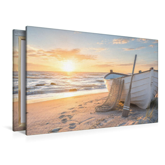 Premium Textil-Leinwand Fischerboot