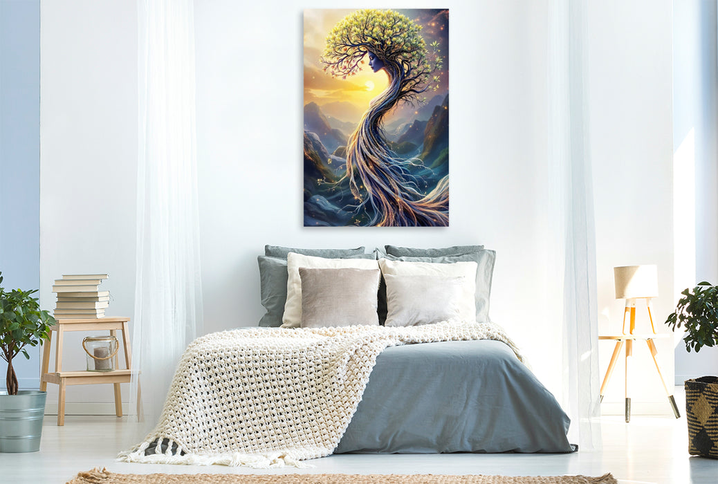 Premium Textil-Leinwand Baumgeist