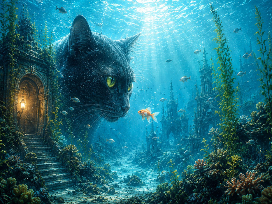 Die Katze aus der Tiefe - CALVENDO Foto-Puzzle'