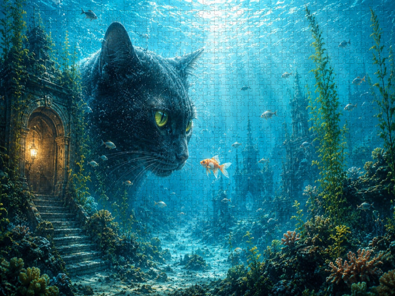 Die Katze aus der Tiefe - CALVENDO Foto-Puzzle'