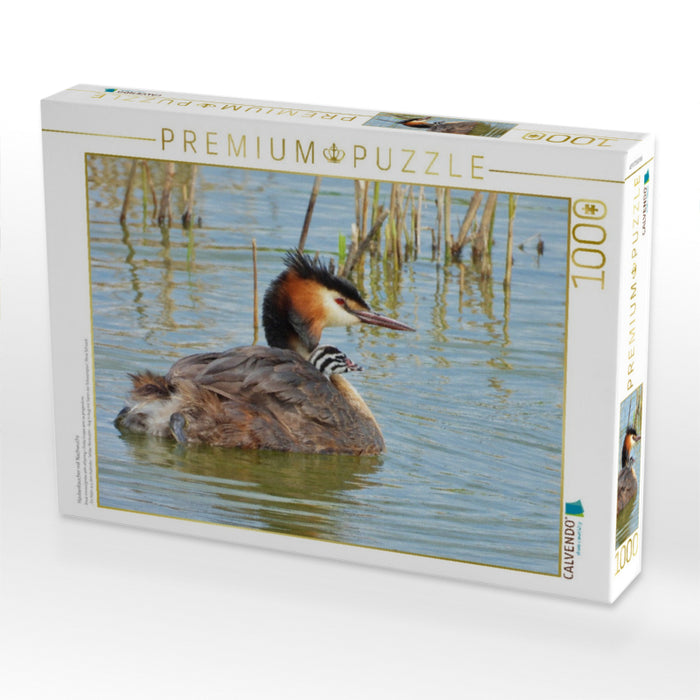 Haubentaucher mit Nachwuchs - CALVENDO Foto-Puzzle'