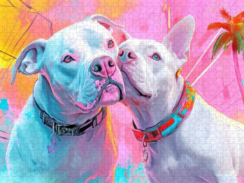 Pitbull Gangsterhunde - CALVENDO Foto-Puzzle'