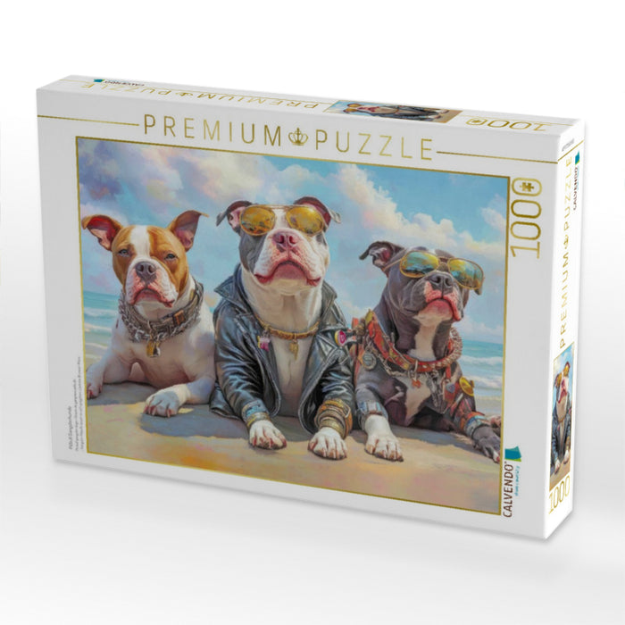 Pitbull Gangsterhunde - CALVENDO Foto-Puzzle'