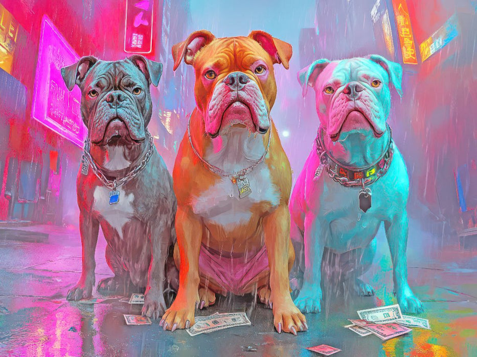 Pitbull Gangsterhunde - CALVENDO Foto-Puzzle'