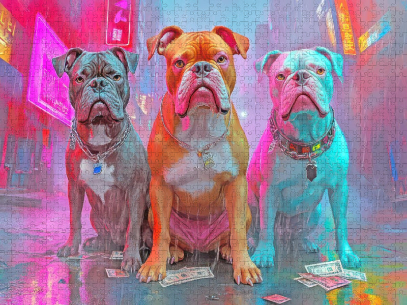 Pitbull Gangsterhunde - CALVENDO Foto-Puzzle'