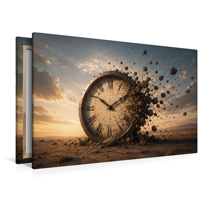 Premium Textil-Leinwand Die zerbrechende Zeit