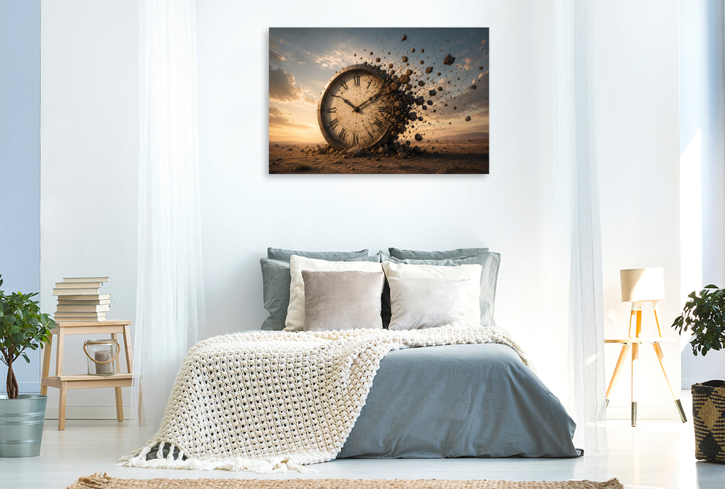 Premium Textil-Leinwand Die zerbrechende Zeit