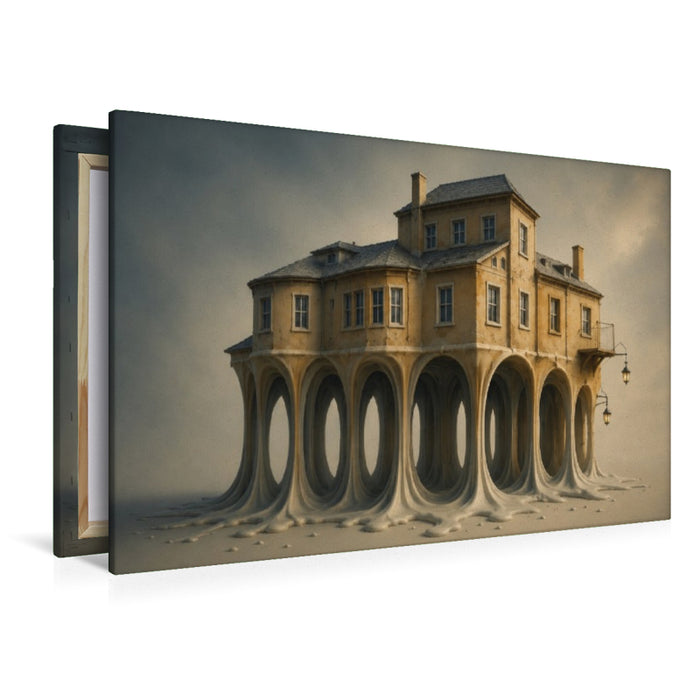 Premium Textil-Leinwand Das schmelzende Haus