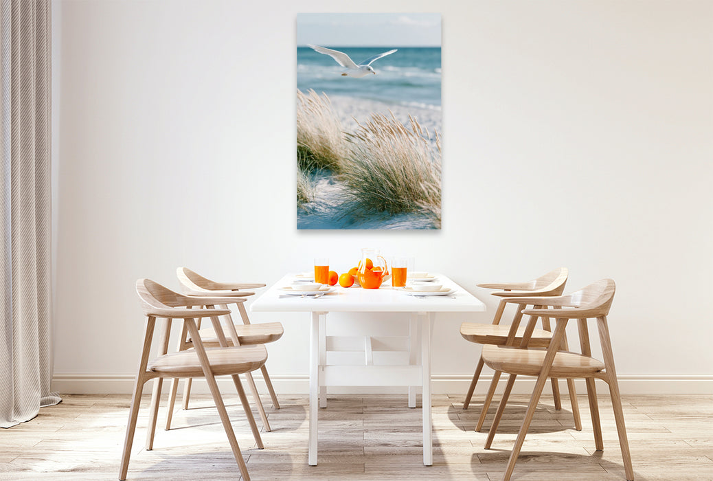 Premium Textil-Leinwand Zwischen Himmel und Sand beginnt die Ruhe